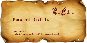 Menczel Csilla névjegykártya